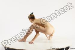 Nude Gymnastic poses Woman White Athletic long blond Multi angle poses Pinup