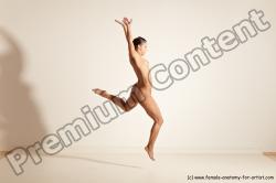 Nude Gymnastic poses Woman White Moving poses Athletic medium brown Dynamic poses Pinup