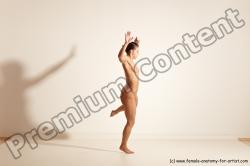 Nude Gymnastic poses Woman White Moving poses Athletic medium brown Dynamic poses Pinup