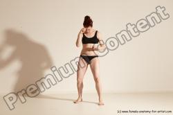 Underwear Martial art Woman White Moving poses Average long brown Dynamic poses Academic