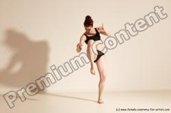 Underwear Martial art Woman White Moving poses Average long brown Dynamic poses Academic