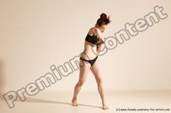 Underwear Martial art Woman White Moving poses Average long brown Dynamic poses Academic