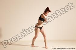 Underwear Martial art Woman White Moving poses Average long brown Dynamic poses Academic