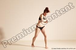 Underwear Martial art Woman White Moving poses Average long brown Dynamic poses Academic