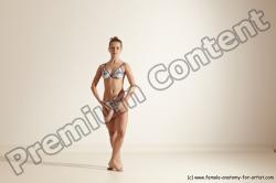 Swimsuit Gymnastic poses Woman White Moving poses Slim long brown Dynamic poses Academic