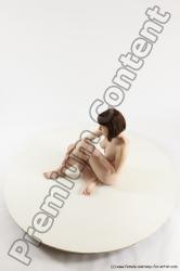 Nude Woman White Sitting poses - ALL Slim medium brown Sitting poses - simple Multi angle poses Pinup