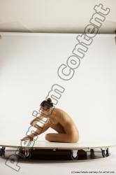 Nude Woman White Sitting poses - ALL Slim long brown Sitting poses - simple Multi angle poses Pinup