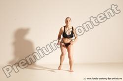 Underwear Martial art Woman White Moving poses Average long colored Dynamic poses Academic