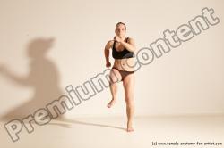 Underwear Martial art Woman White Moving poses Average long colored Dynamic poses Academic