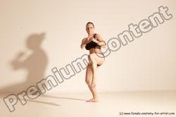 Underwear Martial art Woman White Moving poses Average long colored Dynamic poses Academic