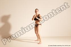 Underwear Martial art Woman White Moving poses Average long colored Dynamic poses Academic