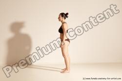 Underwear Martial art Woman White Moving poses Average long colored Dynamic poses Academic