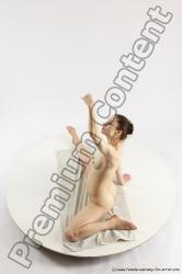 Nude Gymnastic poses Woman White Slim long brown Multi angle poses Pinup