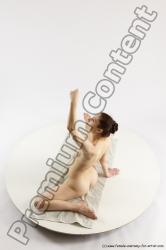 Nude Gymnastic poses Woman White Slim long brown Multi angle poses Pinup