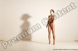 Nude Gymnastic poses Woman White Moving poses Athletic medium brown Dynamic poses Pinup