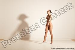 Nude Gymnastic poses Woman White Moving poses Athletic medium brown Dynamic poses Pinup