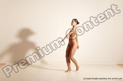 Nude Gymnastic poses Woman White Moving poses Athletic medium brown Dynamic poses Pinup