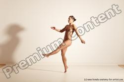 Nude Gymnastic poses Woman White Moving poses Athletic medium brown Dynamic poses Pinup