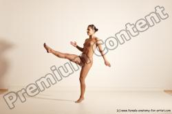 Nude Gymnastic poses Woman White Moving poses Athletic medium brown Dynamic poses Pinup