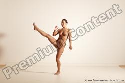 Nude Gymnastic poses Woman White Moving poses Athletic medium brown Dynamic poses Pinup