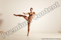 Nude Gymnastic poses Woman White Moving poses Athletic medium brown Dynamic poses Pinup