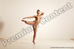 Nude Gymnastic poses Woman White Moving poses Athletic medium brown Dynamic poses Pinup