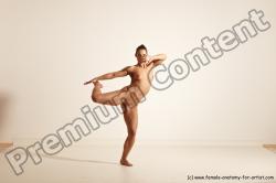 Nude Gymnastic poses Woman White Moving poses Athletic medium brown Dynamic poses Pinup