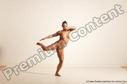 Nude Gymnastic poses Woman White Moving poses Athletic medium brown Dynamic poses Pinup