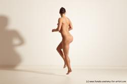 Nude Gymnastic poses Woman White Moving poses Athletic medium brown Dynamic poses Pinup