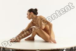 Nude Woman White Sitting poses - ALL Slim long brown Sitting poses - simple Multi angle poses Pinup