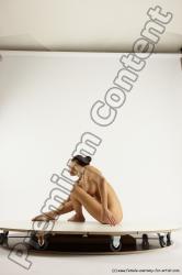 Nude Woman White Sitting poses - ALL Slim long brown Sitting poses - simple Multi angle poses Pinup