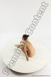 Nude Woman White Sitting poses - ALL Slim long brown Sitting poses - simple Multi angle poses Pinup