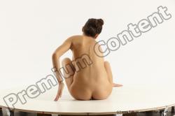 Nude Woman White Sitting poses - ALL Slim long brown Sitting poses - simple Multi angle poses Pinup