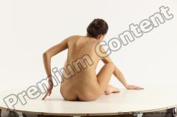 Nude Woman White Sitting poses - ALL Slim long brown Sitting poses - simple Multi angle poses Pinup