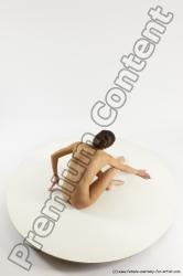 Nude Woman White Sitting poses - ALL Slim long brown Sitting poses - simple Multi angle poses Pinup