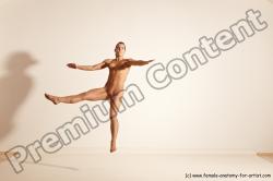 Nude Gymnastic poses Woman White Moving poses Athletic medium brown Dynamic poses Pinup