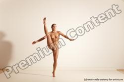 Nude Gymnastic poses Woman White Moving poses Athletic medium brown Dynamic poses Pinup