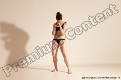 Underwear Martial art Woman White Moving poses Average long brown Dynamic poses Academic