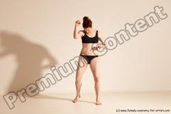 Underwear Martial art Woman White Moving poses Average long brown Dynamic poses Academic