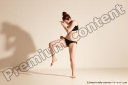 Underwear Martial art Woman White Moving poses Average long brown Dynamic poses Academic