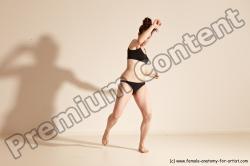 Underwear Martial art Woman White Moving poses Average long brown Dynamic poses Academic