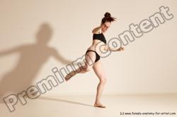 Underwear Martial art Woman White Moving poses Average long brown Dynamic poses Academic