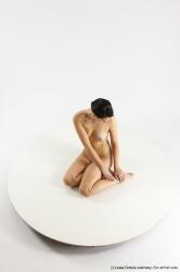 Nude Woman White Sitting poses - ALL Slim long brown Sitting poses - simple Multi angle poses Pinup