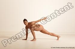 Nude Gymnastic poses Woman White Moving poses Athletic medium brown Dynamic poses Pinup