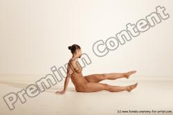 Nude Gymnastic poses Woman White Moving poses Athletic medium brown Dynamic poses Pinup