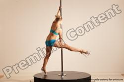 Underwear Gymnastic poses Woman White Moving poses Slim long blond Dynamic poses Academic