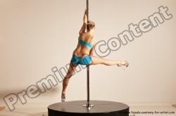 Underwear Gymnastic poses Woman White Moving poses Slim long blond Dynamic poses Academic