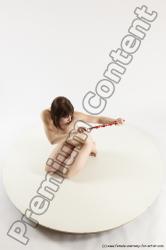 Nude Woman White Sitting poses - ALL Slim medium brown Sitting poses - on knees Multi angle poses Pinup