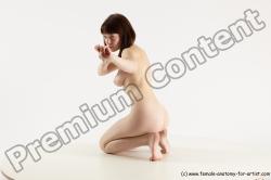 Nude Woman White Sitting poses - ALL Slim medium brown Sitting poses - on knees Multi angle poses Pinup