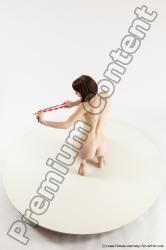 Nude Woman White Sitting poses - ALL Slim medium brown Sitting poses - on knees Multi angle poses Pinup